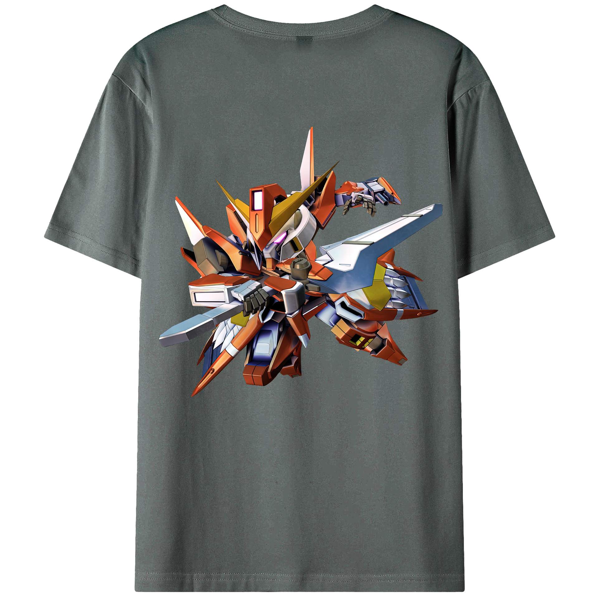 （画像用） 機動戦士ガンダム Mobile Suit Gundam 綿100％ メンズ半袖Tシャツ（バックプリント） 通気性